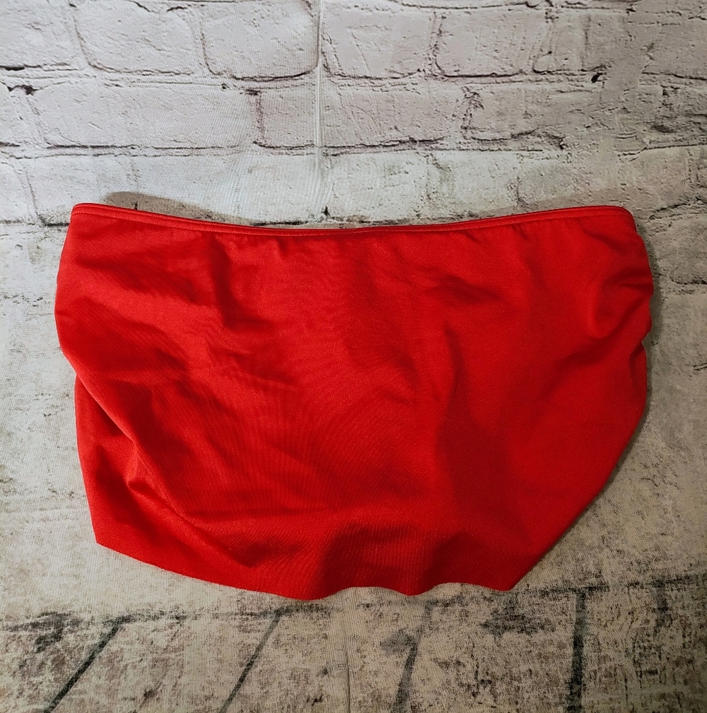 Victoria's Secret Red Swim Bikini Bottom Ruched Skirt Small - Picture 2 of 10